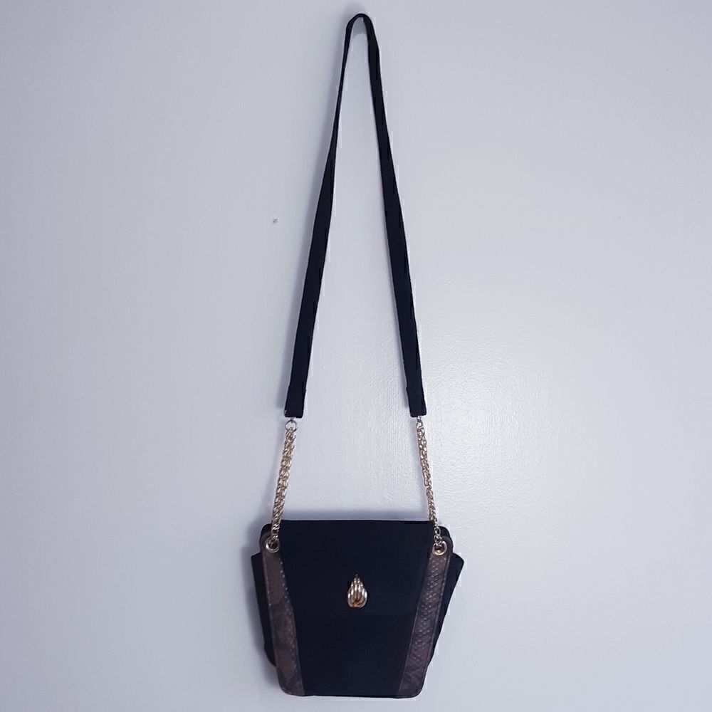 Canada Vintage Suede and Snakeskin Leather And Chain Crossbody Bag